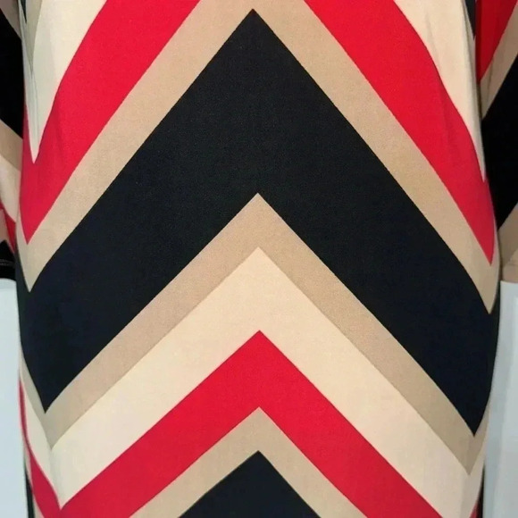 Tacera Chevron Print 3/4 Sleeve Dress - Picture 3 of 7